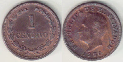 1956 El Salvador 1 Centavo (Unc) A008136